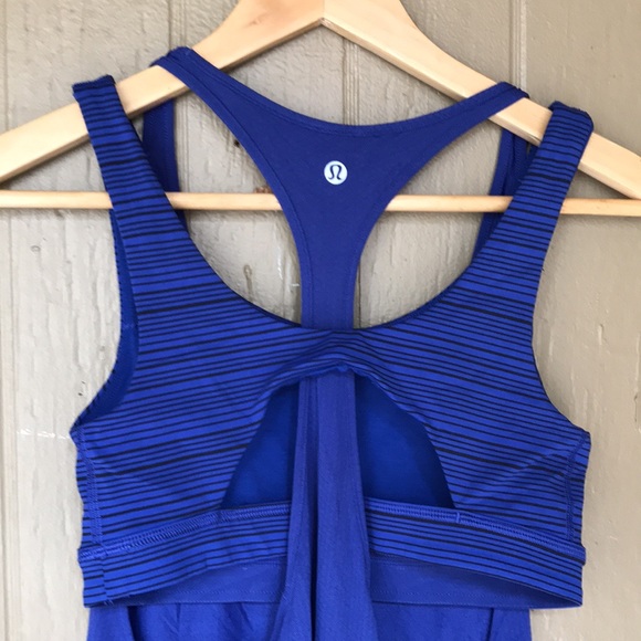 Lululemon all support tank sapphire blue/kanto stripe sapphire blue black - Picture 7 of 9